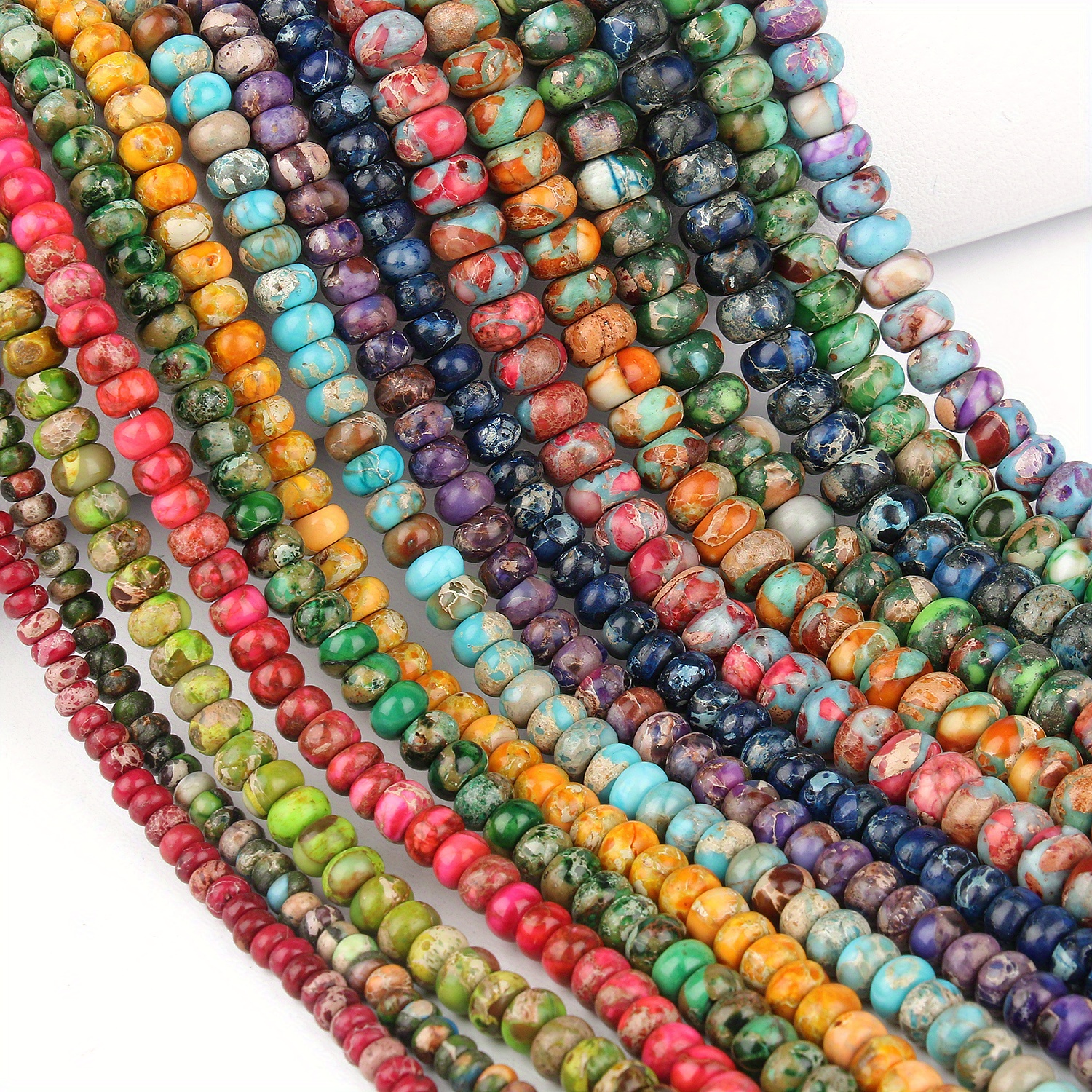 8mm Natural Stone Sea Sediment Jasper Beads for DIY Jewelry Making